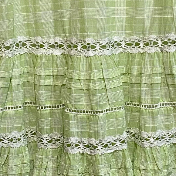 Free People Time‎ Out Lace Tunic Top SMALL Lime Combo - Picture 5 of 10